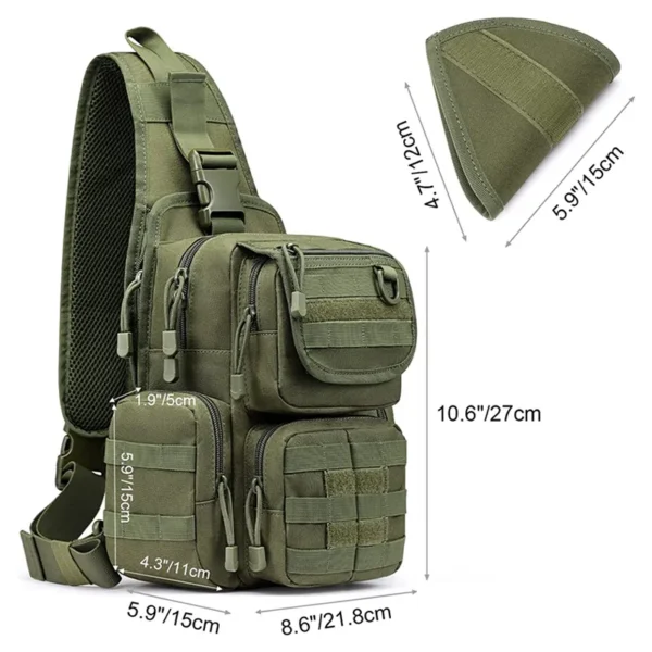 12L Tactical EDC Sling Bag Pack size