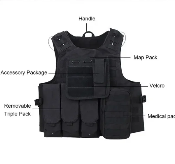 Tactico Gilet Security Defense Tactical Vest with Pouch for Radio (5)