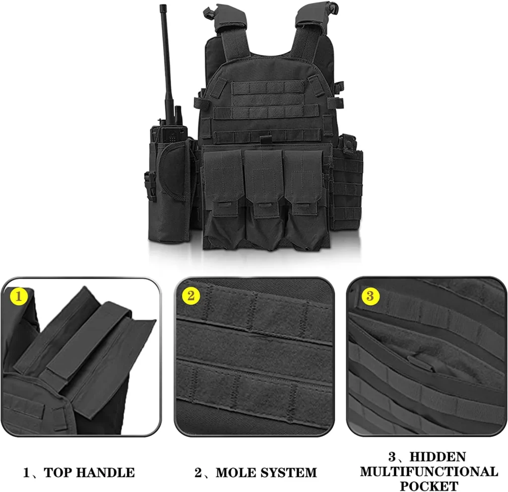 Tactico Gilet Security Defense Tactical Vest with Pouch for Radio details